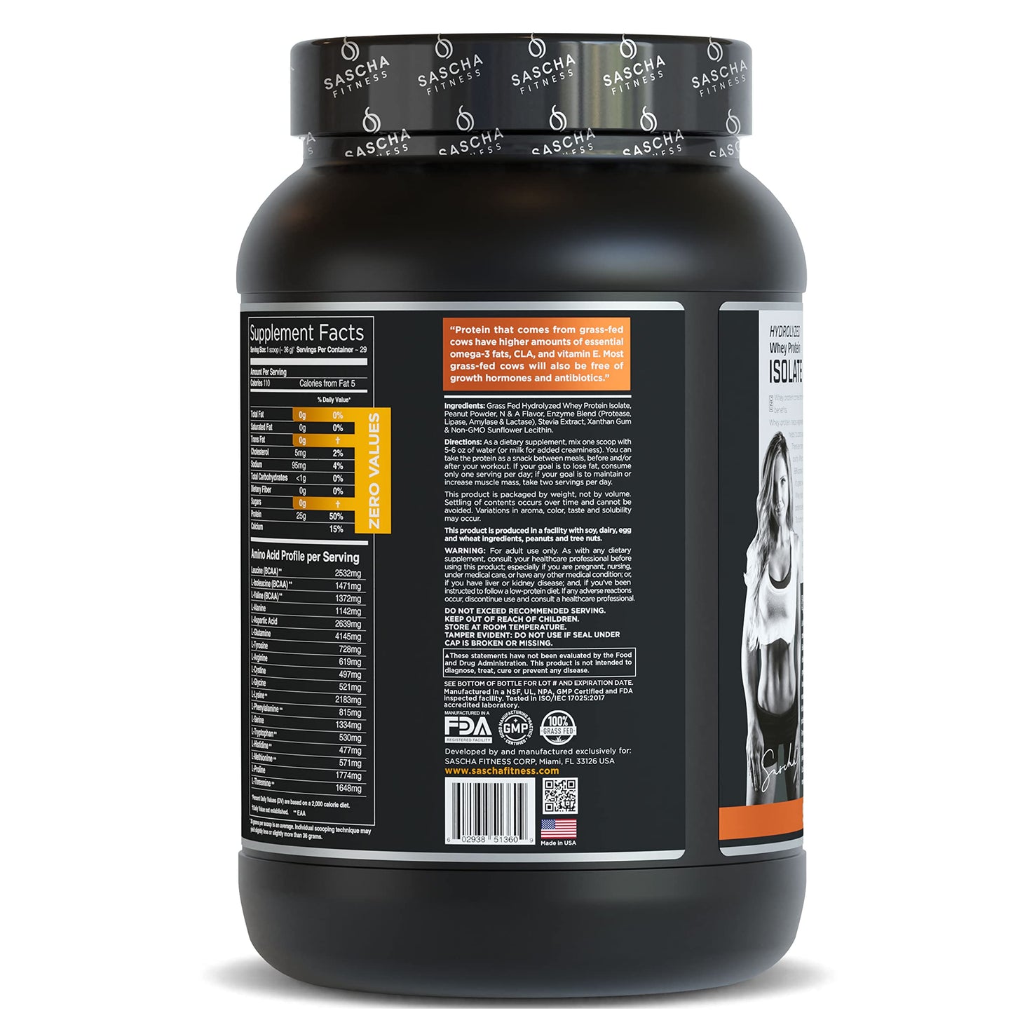 SASCHA FITNESS Hydrolyzed Whey Protein Isolate,100% Grass-Fed ,2.3 Pounds SASCHA FITNESSBuy Supplements Australia