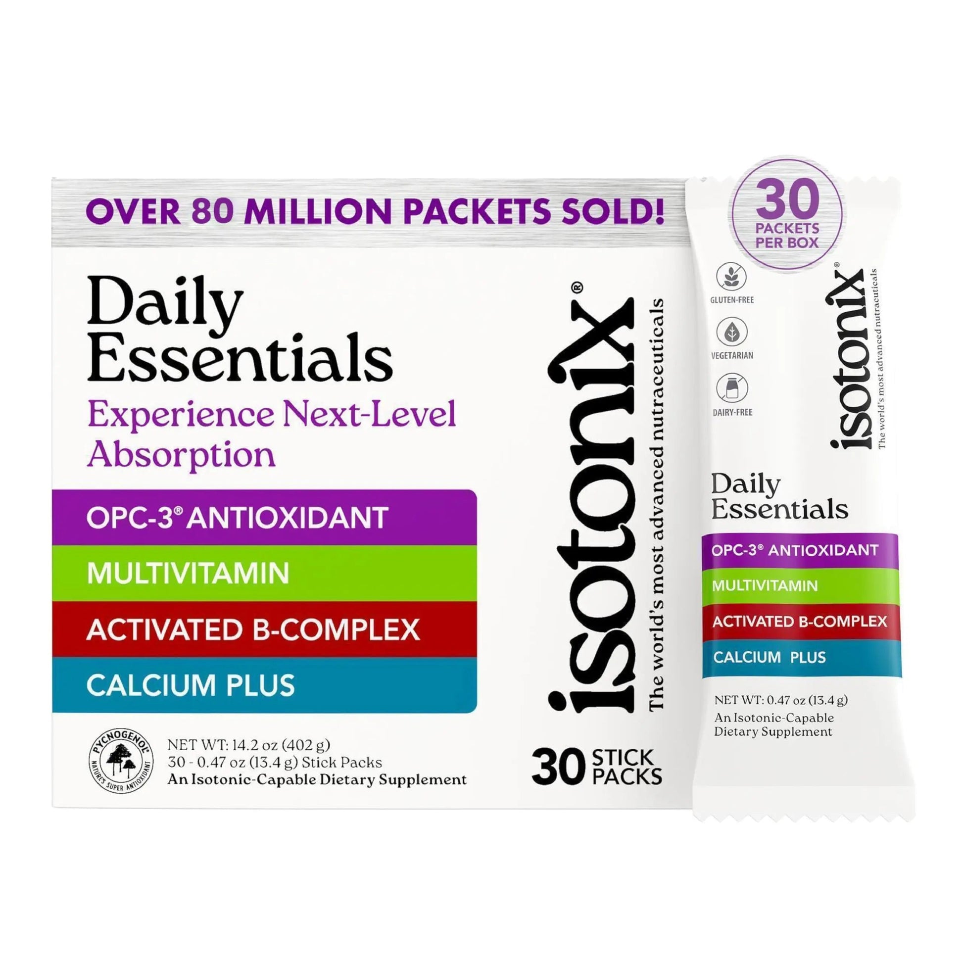 Isotonix® Daily Essentials Multivitamin Powder Packets – 4-in-1 Formula with Multivitamin, Activated B-Complex, Calcium Plus Isotonix