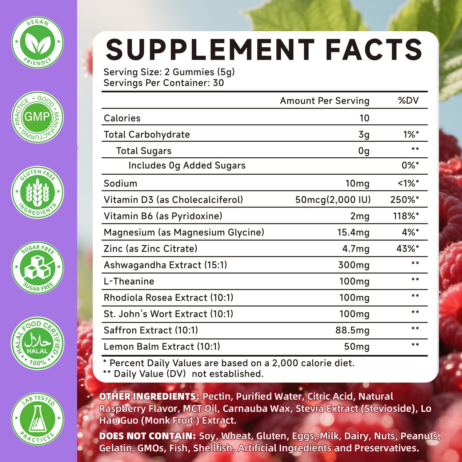 Saffron Supplement Gummies for Kids & Adults Supports Antioxidant Function with Ashwagandha, L-Theanine, Rhodiola Rosea, Lemon Balm, Vitamin D3, B6, Magnesium & Zinc – Raspberry Flavor, 60 Count MchokuuBuy Supplements Australia