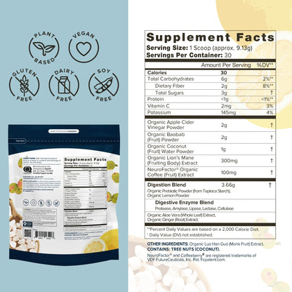 Organifi Pure - Promotes Stimulation in Learning, Memory, Focus, and Clarity - Brain Support with Superfoods - Gluten-Free and Non GMO - Best Served Cold, 30 Servings OrganifiBuy Supplements Australia