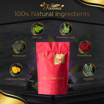 Fivona 4-in-1 Feminine Care Kit, Yoni Oil, Yoni Soap, Yoni Steaming Pot and Red Premium V Steam Herbs FIVONABuy Supplements Australia