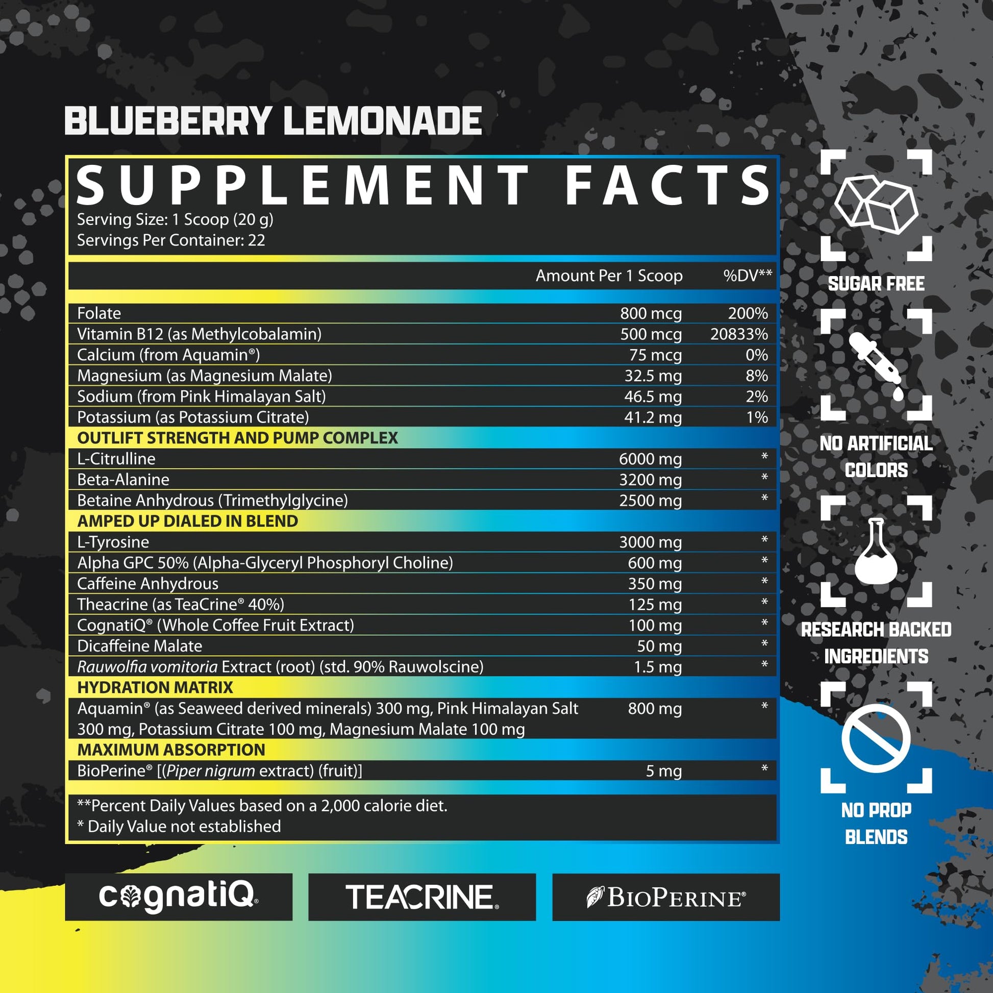 OUTLIFT Amped Max Dosed Pre Workout Powder, 6G Citrulline, 3.2G Beta Alanine Nutrex ResearchBuy Supplements Australia