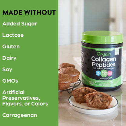 Orgain Hydrolyzed Collagen Peptides Powder, 20g Grass Fed Collagen - Hair, Skin, Nail OrgainBuy Supplements Australia