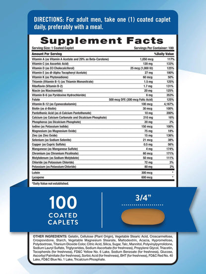Nature's Truth Men's 50+ Multivitamin | with Vitamins A, C, E, B6 & B12 | 100 Count | Non-GMO & Gluten Free Nature's TruthBuy Supplements Australia
