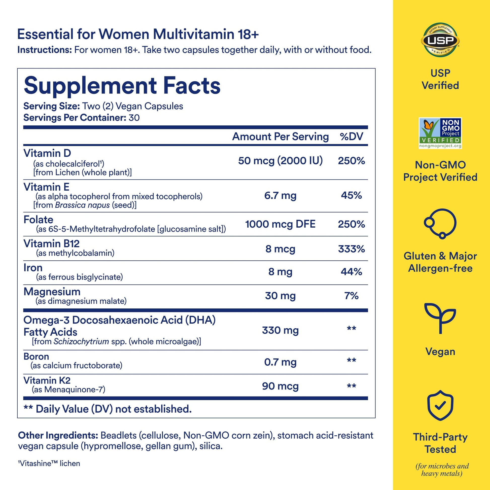 Ritual Multivitamin for Women 18+ with Vitamin D3 for Immune Support*, Vegan Omega 3 DHA, B12, Iron, Gluten Free, Non GMO, USP Verified, Mint RitualBuy Supplements Australia