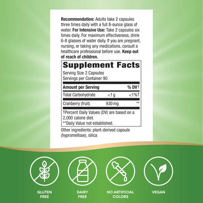 Nature's Way Cranberry Fruit, Cranberry Supplements, Supports Urinary Tract Health*, 930 mg per 2-Capsule Serving, 180 Capsules (Packaging May Vary) Nature's WayBuy Supplements Australia