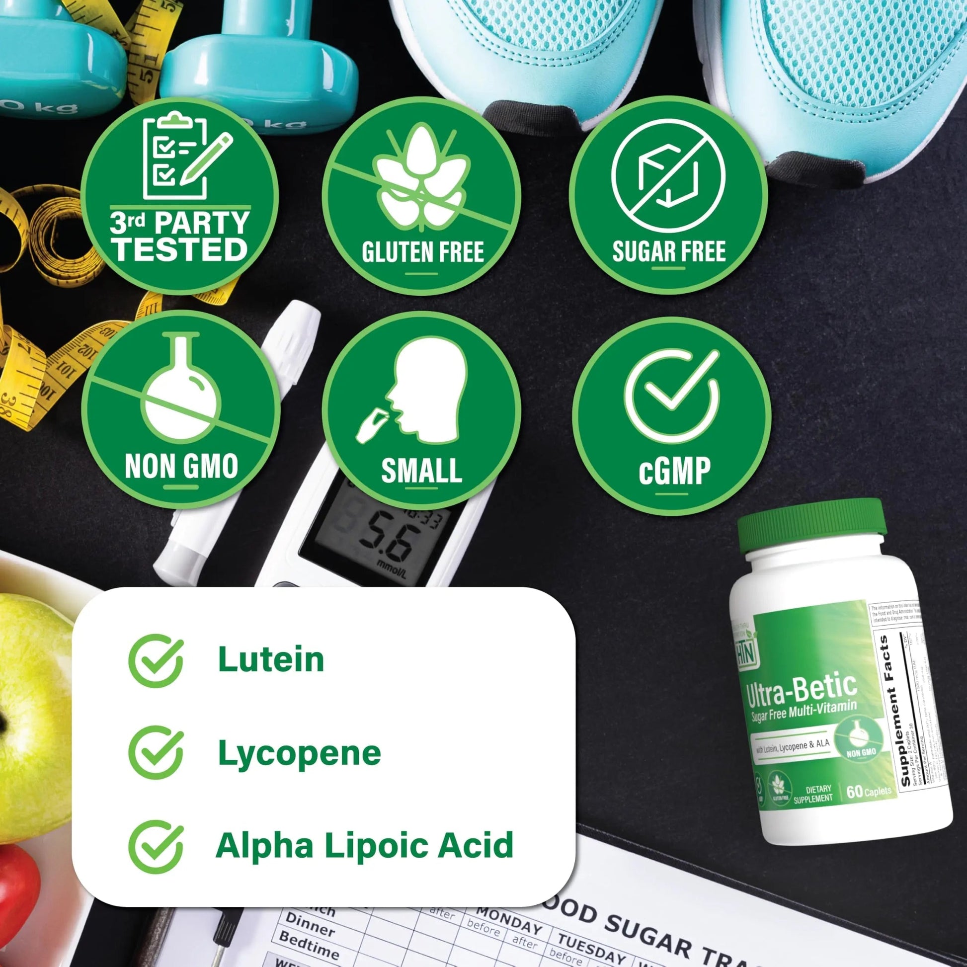 Health Thru Nutrition Ultra-Betic Multivitamin 60 Count | Supports Nerve, Vision, Energy | with ALA, Lycopene | Health Thru NutritionBuy Supplements Australia