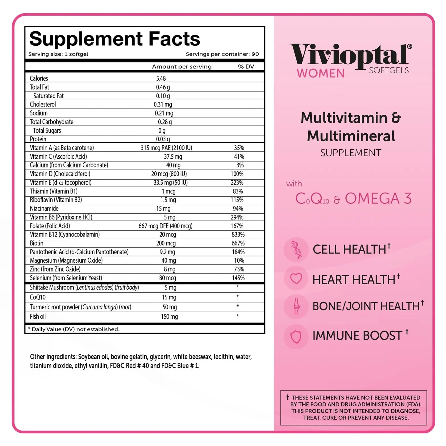 Vivioptal, Women, Multivitamin & Multimineral Supplement, 90 Capsules Vivioptal VitaminsBuy Supplements Australia