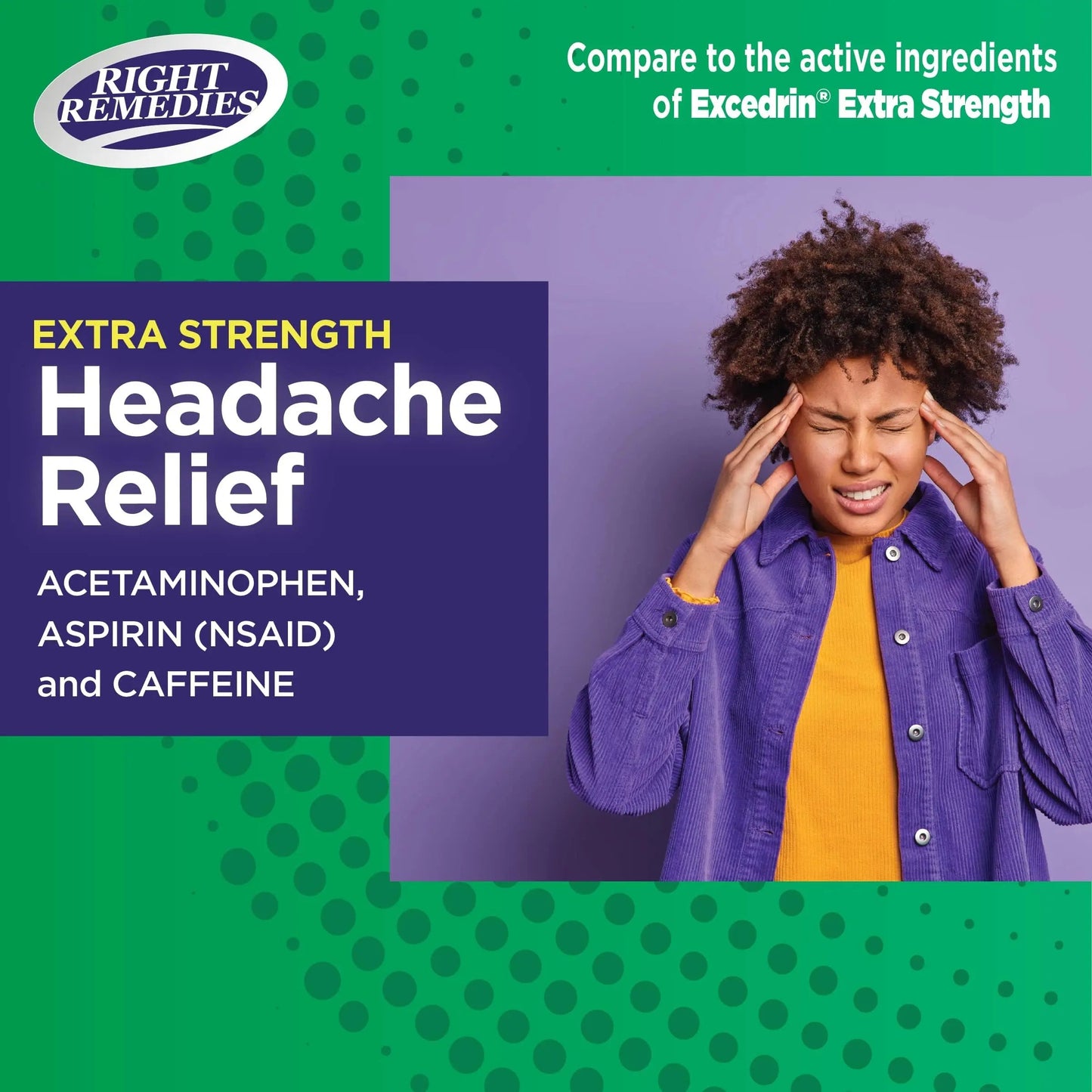 RIGHT REMEDIES Extra Strength Headache Relief with Acetaminophen, Aspirin (NSAID) & Caffeine, (300 caplets), Back & Body Pain Relief, Compare to The Active Ingredients in Excedrin® Extra Strength RIGHT REMEDIESBuy Supplements Australia