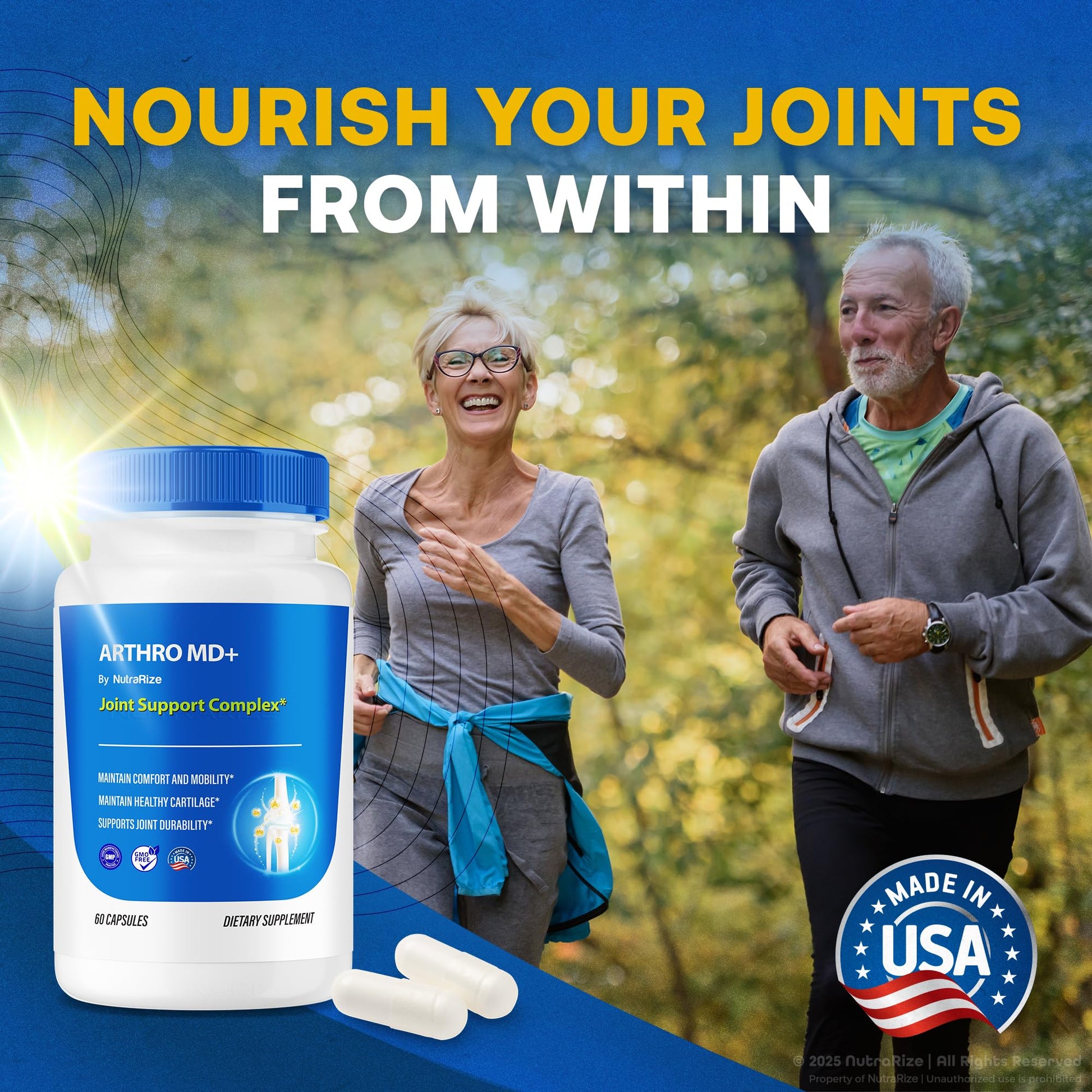 NutraRize (3 Pack) Arthro MD+ Capsules, Official Arthro MD Joint Support, All Natural Formula to Support Flexibility and Mobility, Premium Pills for Healthy Joints, Arthro M D Review (180 Capsules) NutraRizeBuy Supplements Australia