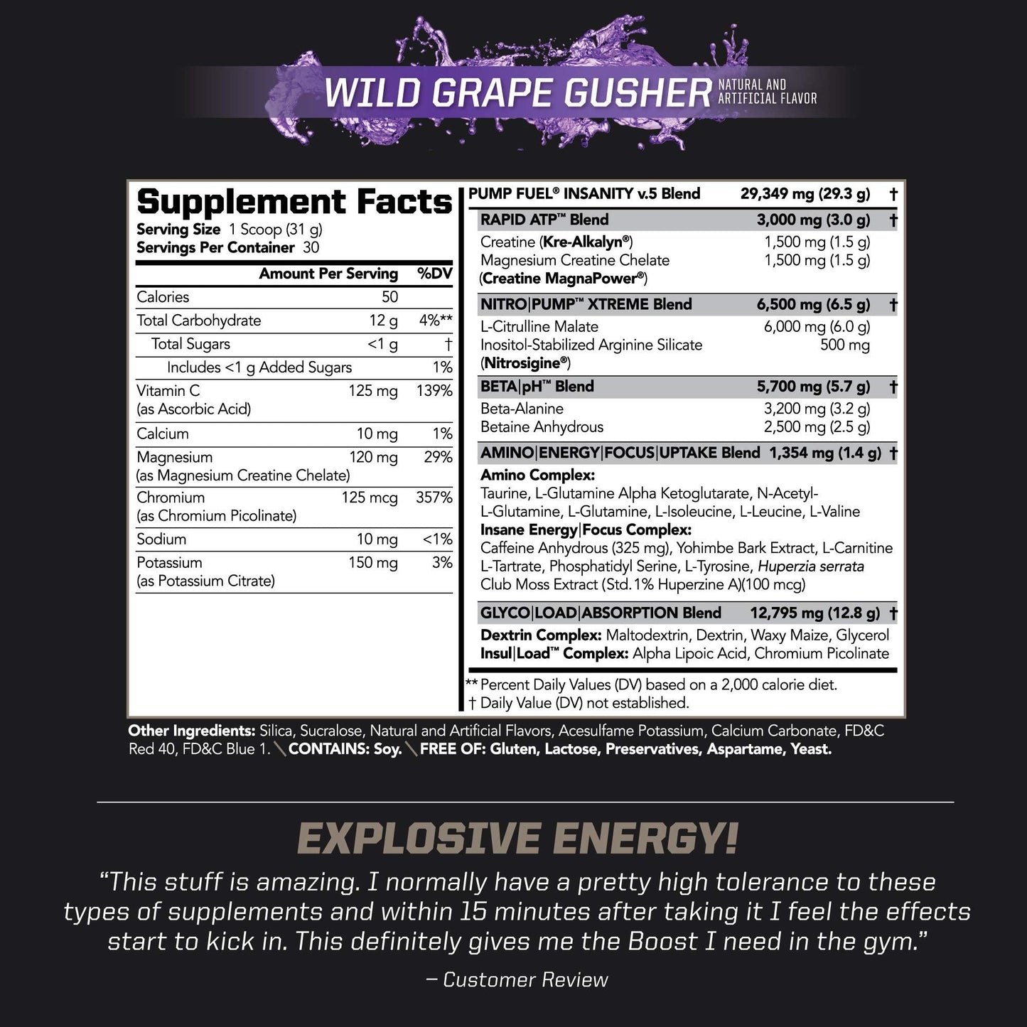PMD Sports Ultra Pump Fuel Insanity - Pre Workout - Grape Gusher (30 Servings) Sports Omega Cuts Elite Thermogenic Fat Burner (90 Softgels)