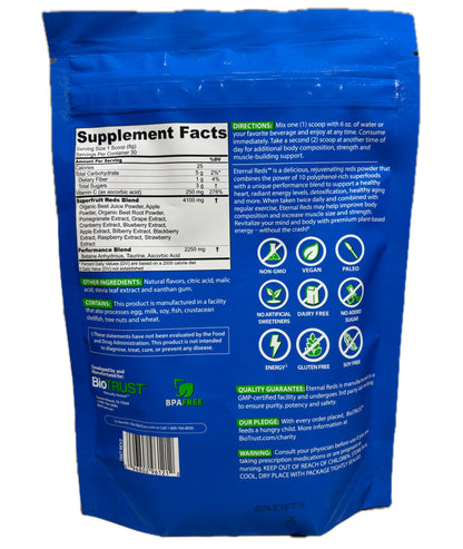 BioTrust Eternal Reds, Red Superfoods Powder, Support for Heart Health and Circulation, Energy, Stamina, No Added Sugar or Caffeine, Naturally Flavored and Sweetened, Berry Flavor (30 Servings) BioTrustBuy Supplements Australia