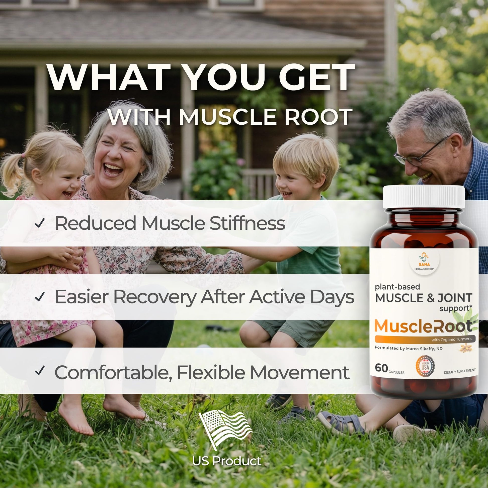 Muscle & Joint Support Supplement – Botanical Formula for Healthy Inflammatory Response | 6 Research-Backed Botanicals | Organic Turmeric | 60 Capsules | Sana Herbal Sana Herbal SciencesBuy Supplements Australia