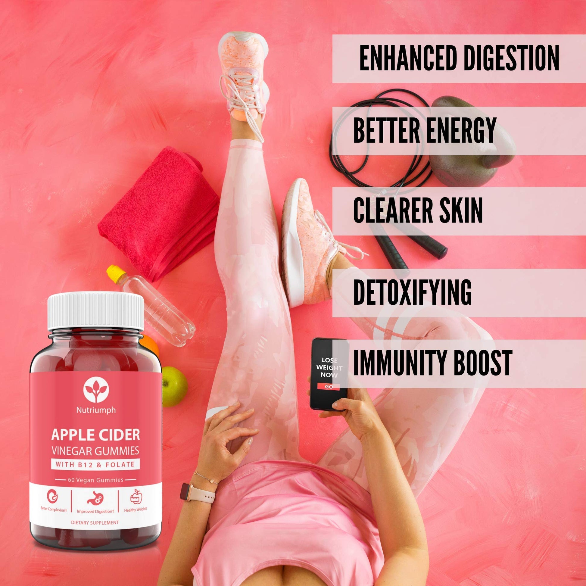 Nutriumph Apple Cider Vinegar Gummies with The Mother Vegan – Weight Loss, Detox NutriumphBuy Supplements Australia