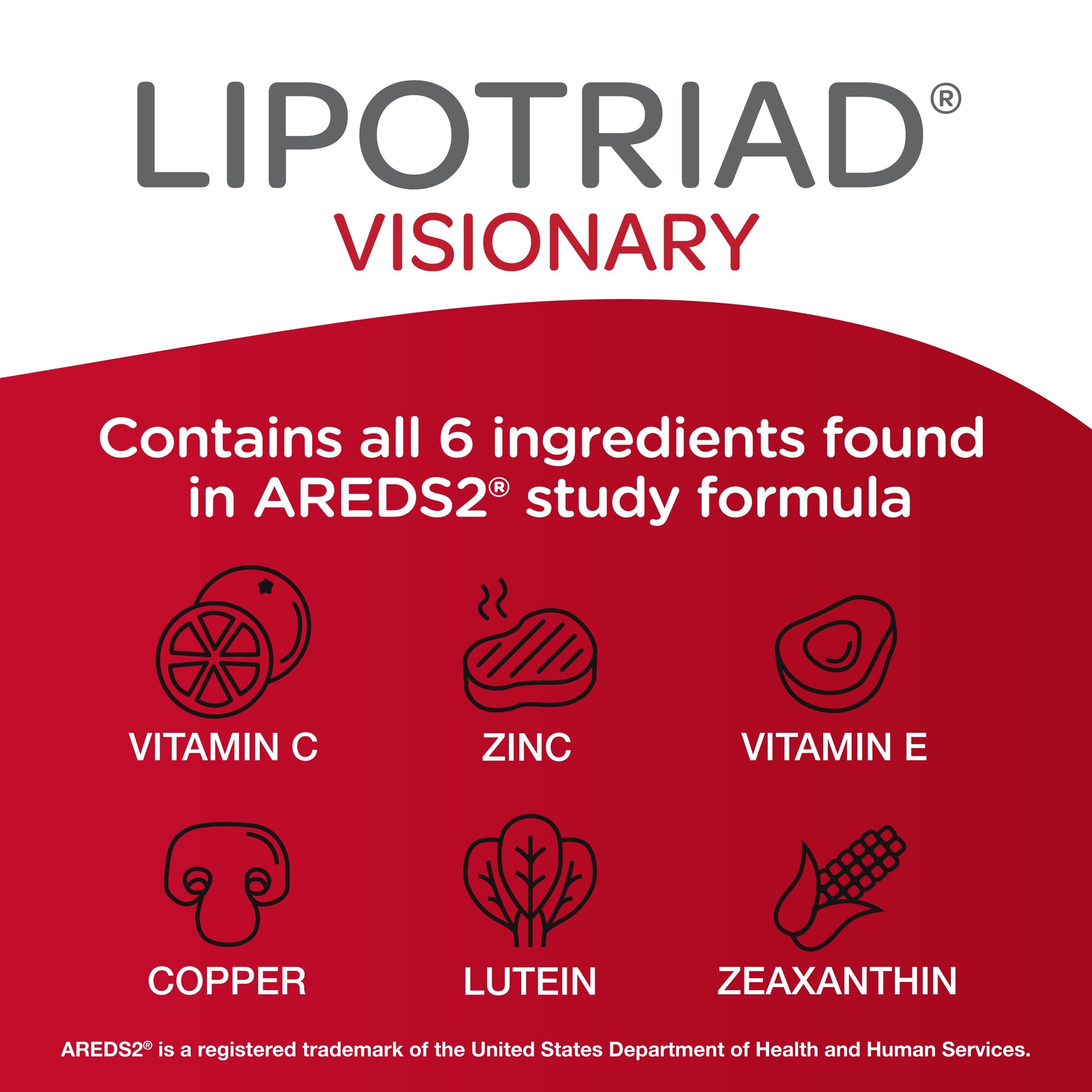 Lipotriad Visionary Eye Vitamins – 60 Capsules – Lutein and Zeaxanthin Supplements with Other AREDS 2® Ingredients to Support Eye Health LipotriadBuy Supplements Australia