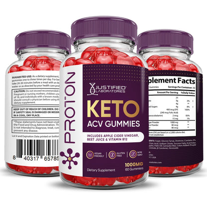 (2 Pack) Proton Protein Keto ACV Gummies Advanced Formula 1000MG Proton Keto Justified LaboratoriesBuy Supplements Australia