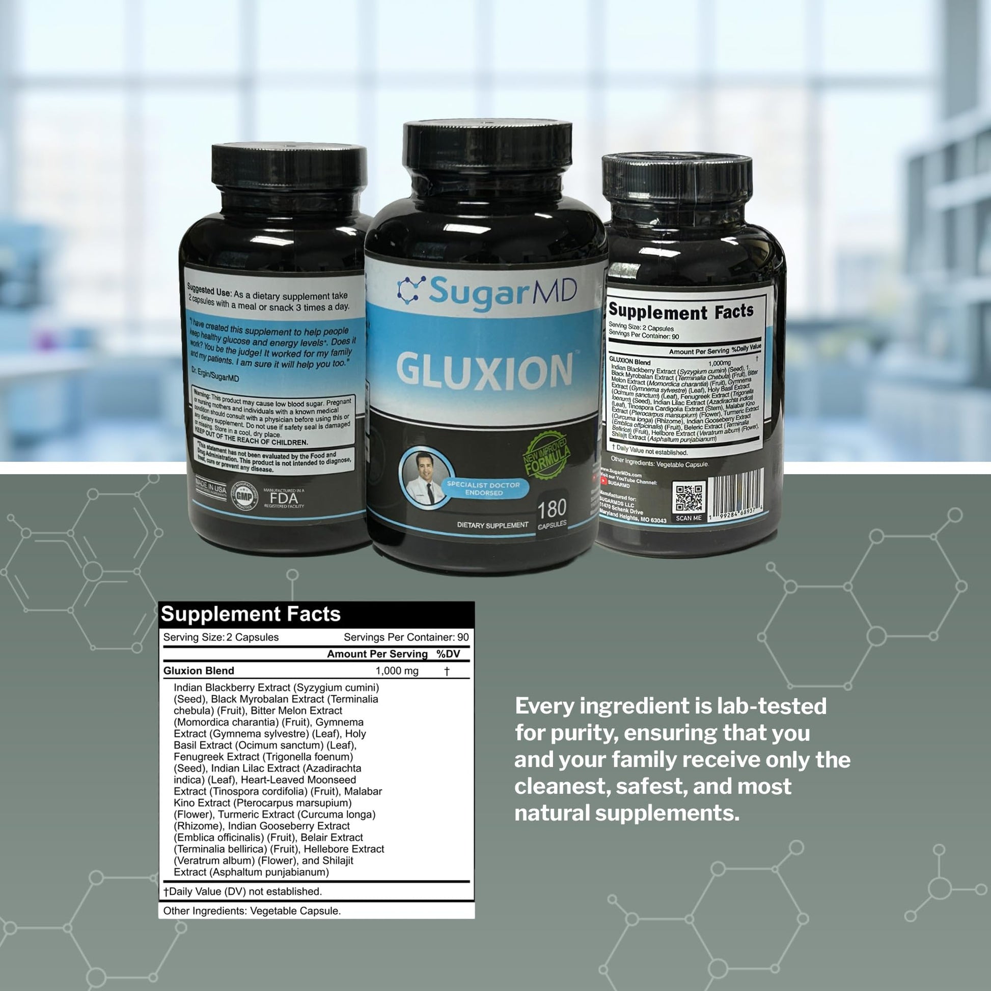 SugarMD GLUXION 3X Strength Formula | Advanced Botanical & Nutrient Blend for Spike Control| Vegan, Non-GMO, 180 Capsules SugarMDBuy Supplements Australia