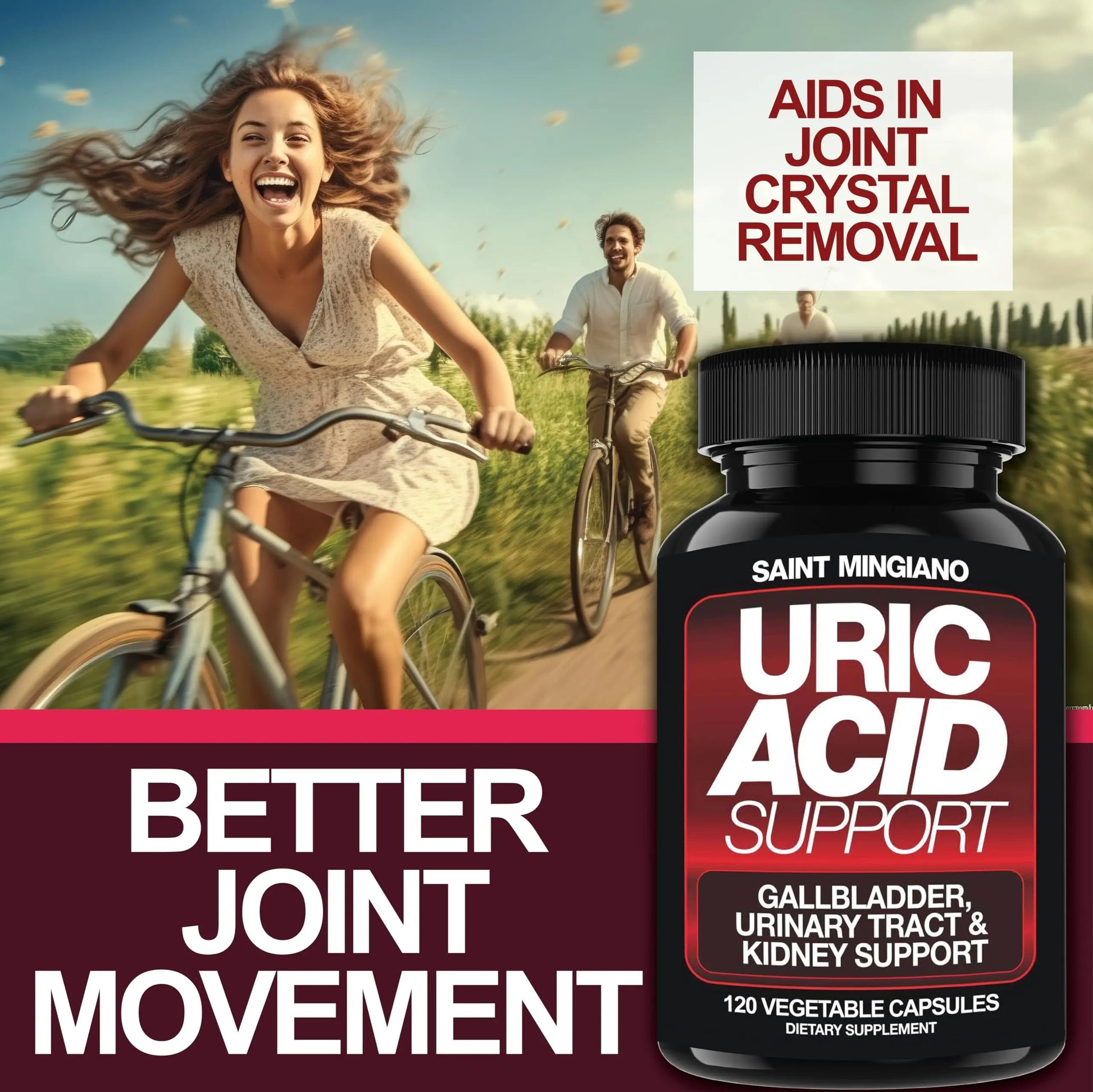 Saint Mingiano Uric Acid Flush for Gout Support -120 Capsules - Supports Kidney Cleanse Detox & Repair, Gallbladder & Urinary Tract Issues - Essential for Detox & Joint Support - Cranberry Extract Saint MingianoBuy Supplements Australia