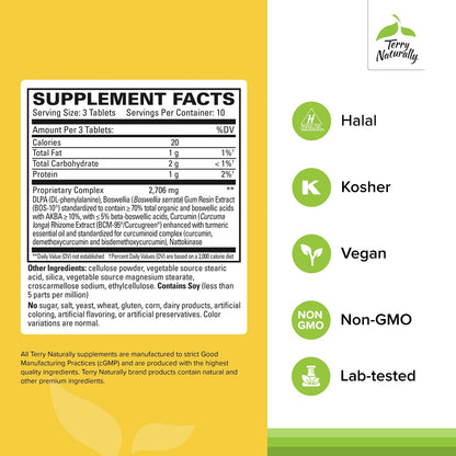 Terry Naturally Curamin Extra Strength - Curcumin & Boswellia Supplement for Healthy Circulation Support - Turmeric Supplement to Support Joints, Muscle Health & Endorphin Production - 30 Tablets Terry NaturallyBuy Supplements Australia