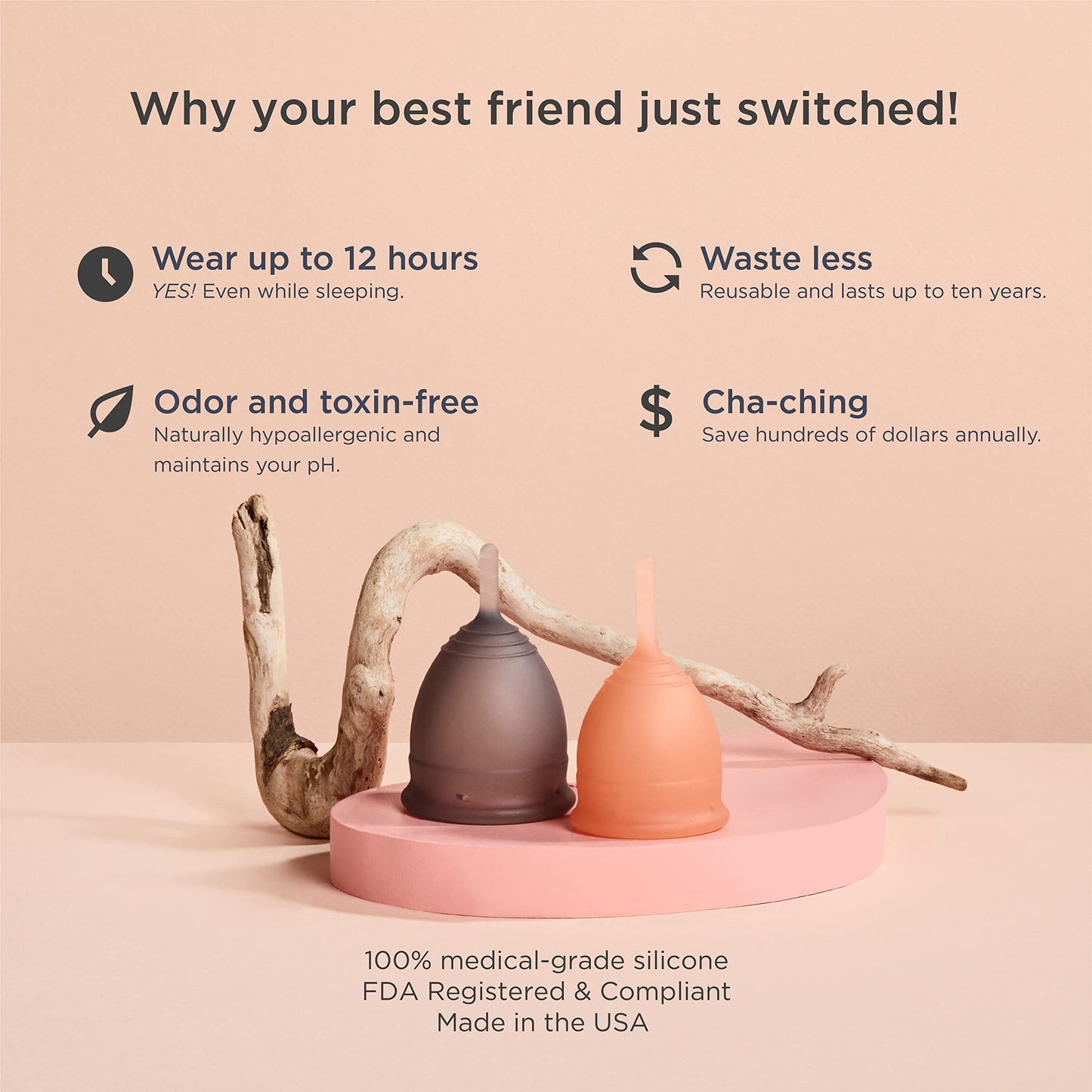 Saalt Soft Menstrual Cup - Best Sensitive Reusable Period Cup - Wear for 12 Hours - Tampon and Pad saaltBuy Supplements Australia