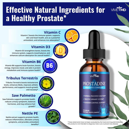 VIVE MD Prostadine Drops for Prostate Health, Bladder Urinating Issues - Prostadine Official Drop Formula - Extra Strength with Pomegranate, Prostadine Reviews (Package of 1) VIVE MDBuy Supplements Australia