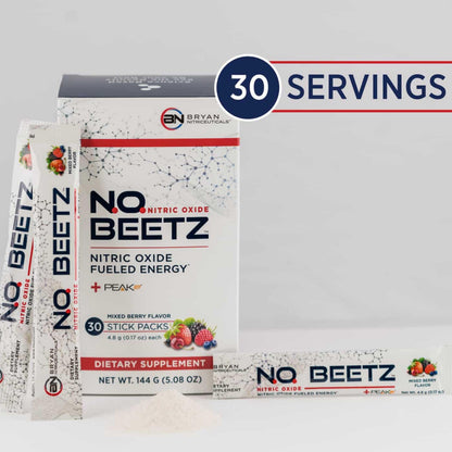 Bryan Nitriceuticals N.O. Beetz Nitric Oxide Fueled Energy Boost Supplement, Hydration & Cellular Energy Production Enhancer, Blend of Vitamins and Minerals (30 Servings) Bryan NitriceuticalsBuy Supplements Australia
