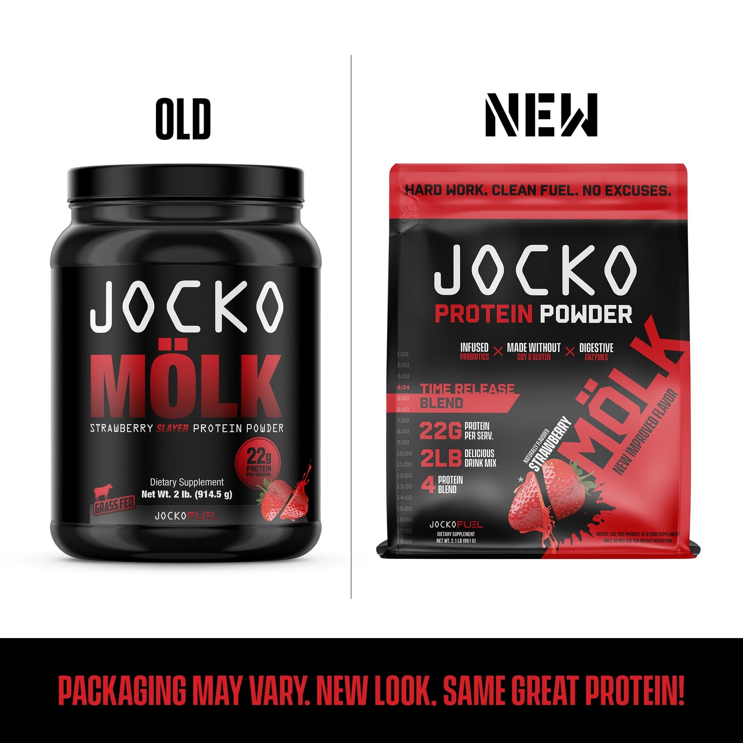 Jocko Mölk Whey Protein Powder (Strawberry) - Keto, Probiotics, Grass Fed, Digestive Jocko FuelBuy Supplements Australia