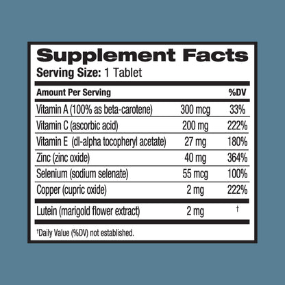 Ocuvite Eye Vitamin & Mineral Supplement, Lutein & Antioxidant Vitamins A, C, E, Zinc for Eye Health, Vitamins for Eyes, 120 Tablets (Pack of 2) OcuviteBuy Supplements Australia