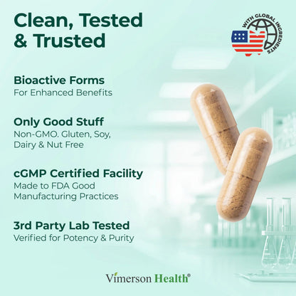Methylated Multivitamin for Men with Bioavailable Vitamins, Chelated Minerals, Vitamin D, B12, C, A & Zinc for Energy, Focus and Immune Health Vimerson HealthBuy Supplements Australia