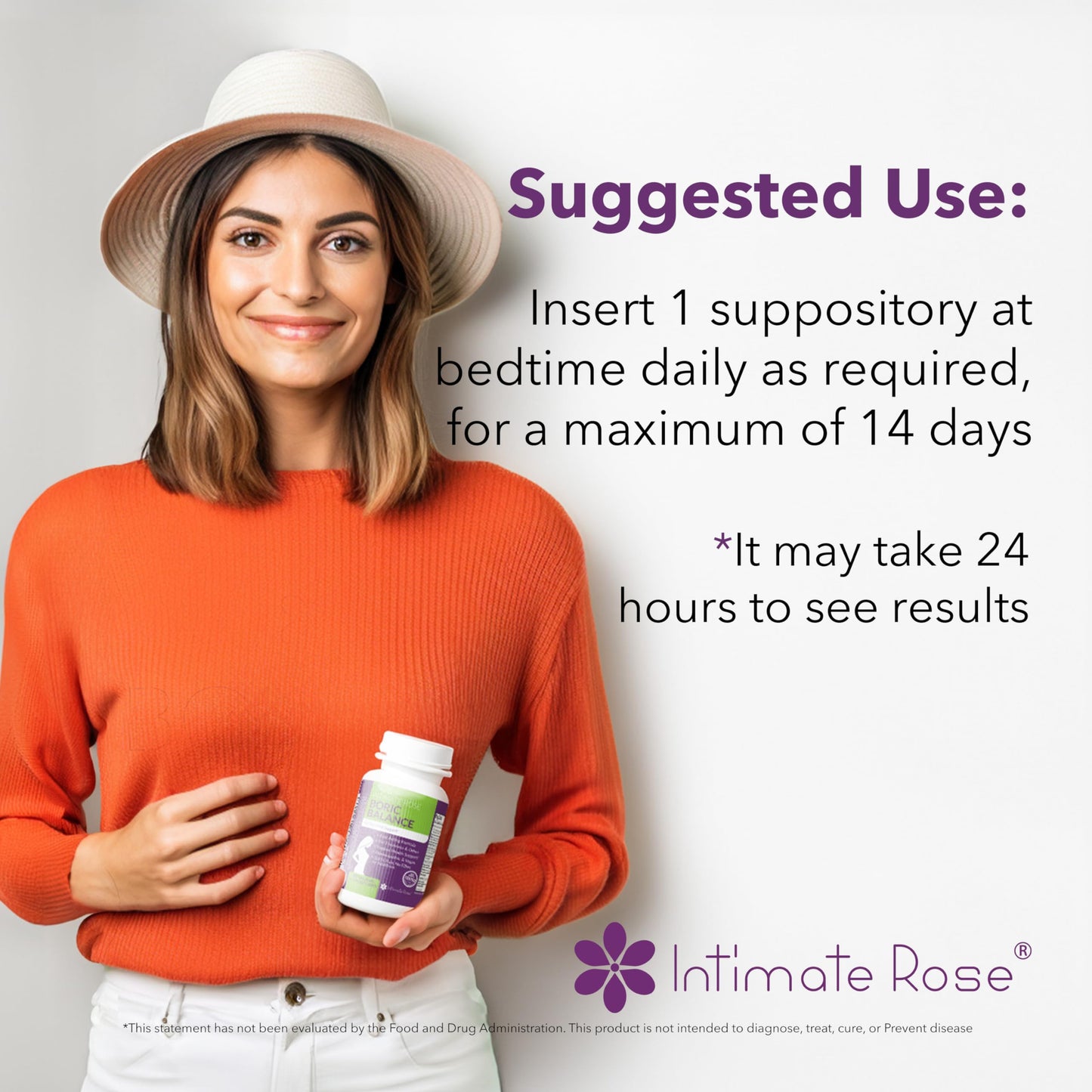 Boric Acid Suppositories - Helps Fight Against BV, Yeast Infections - Manages Odor - Promote pH Balance Intimate RoseBuy Supplements Australia