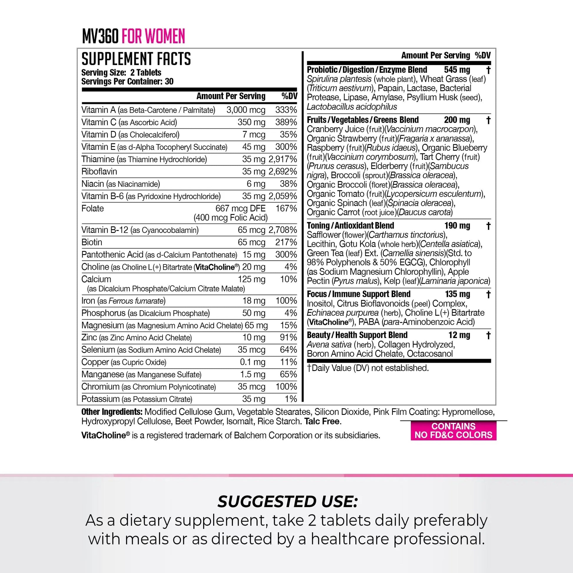 FitLife Brands Women's Nutrition MV360, 5-in-1 Complete Multivitamin with Essential Vitamins for Energy, Digestion, Toning, Immune Support FitLife BrandsBuy Supplements Australia