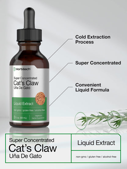 Cats Claw Herb Extract Tincture | 2 Fl Oz | Alcohol Free | Vegetarian, Non-GMO, Gluten HorbäachBuy Supplements Australia