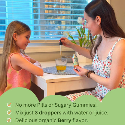 Vitaminally Liposomal Kids Liquid Multivitamin | Non-GMO | Clean | Sugar Free | Gluten Free | Organic Berry Flavors | Vitaminally
