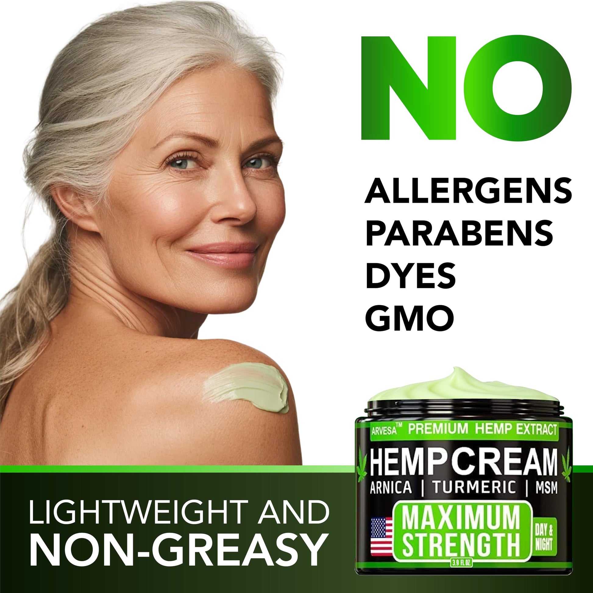 Hemp Cream - Maximum Strength - Natural Hemp Oil Extract Gel Rub with MSM - Glucosamine - Arnica - Turmeric - Maximum Strength - Formulated in USA - 3.9 oz ArvesaBuy Supplements Australia
