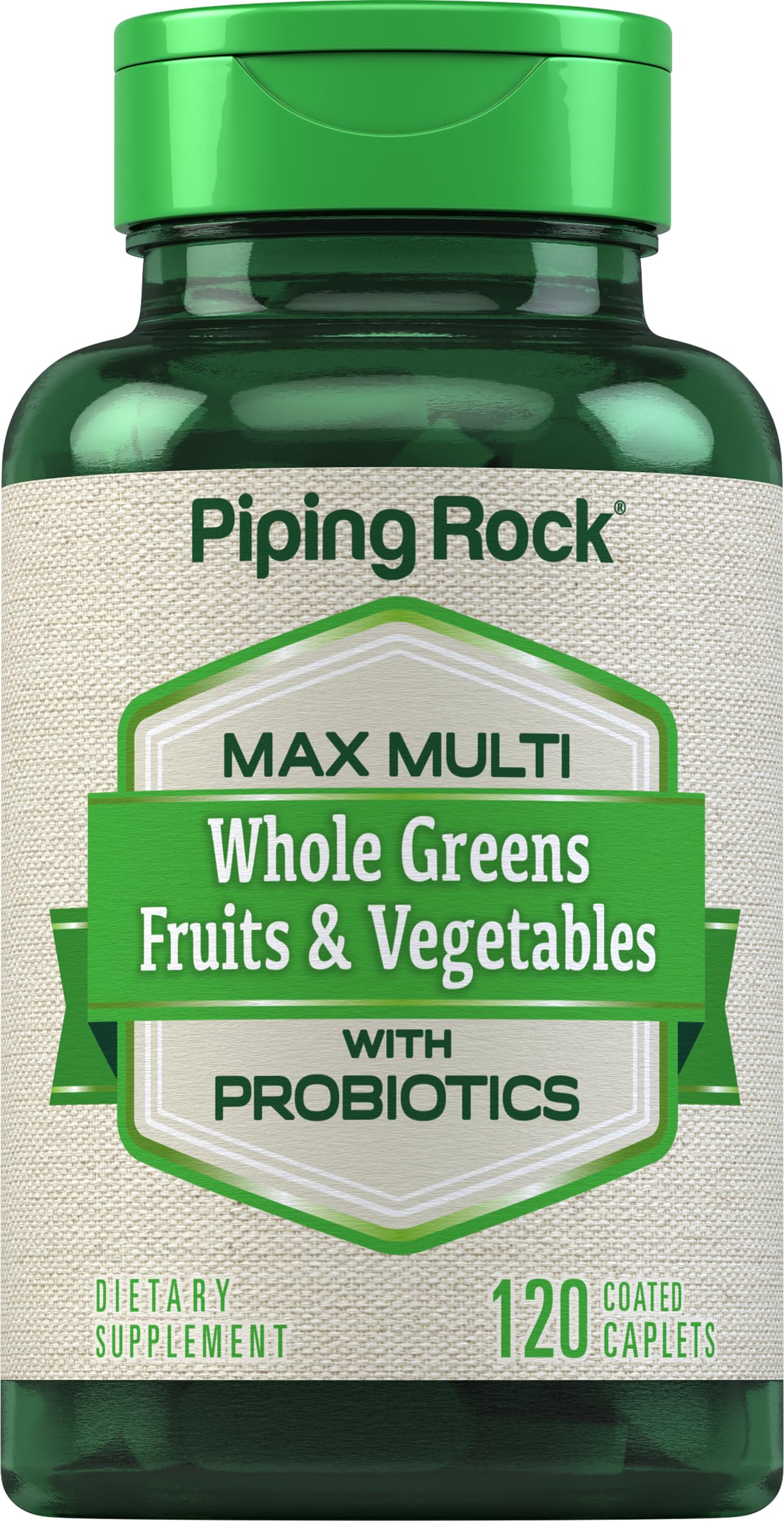 Piping Rock Fruits and Veggies Supplement | 120 Caplets | Fruit and Vegetable Blend with Probiotics | Max Multi Vitamin | Non-GMO, Gluten Free Piping RockBuy Supplements Australia