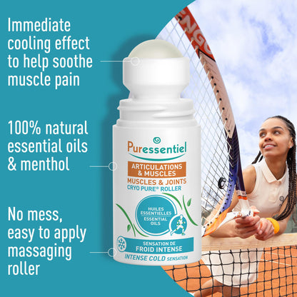 Puressentiel Muscles and Joints Cryo Pure Roller - Natural Menthol and Essential Oils Soothe Muscles - Long Lasting Cooling Sensation - 2.5 oz PuressentielBuy Supplements Australia