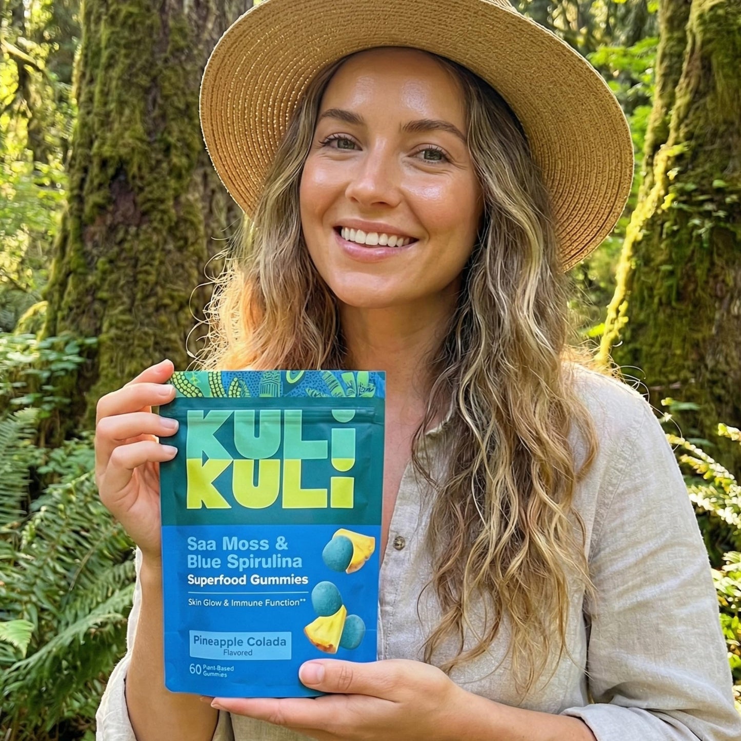 Kuli Kuli Sea Moss & Blue Spirulina Superfood Gummies - Pineapple Colada Flavor, 60 Count - Plant-Based Irish Sea Moss with Baobab & Vitamin C for Skin Glow, Immune Support & Collagen (1 Month Supply) Kuli KuliBuy Supplements Australia