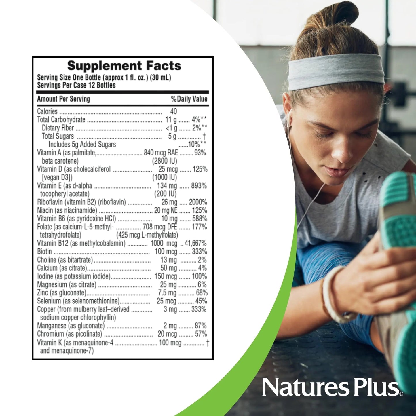 NaturesPlus Source of Life Gold Liquid Multi Shot - 1 fl oz, Case of 12 - Tropical Fruit Flavor - Provides Nutrients from 100+ Fruits and Vegetables - 12 Servings NaturesPlus