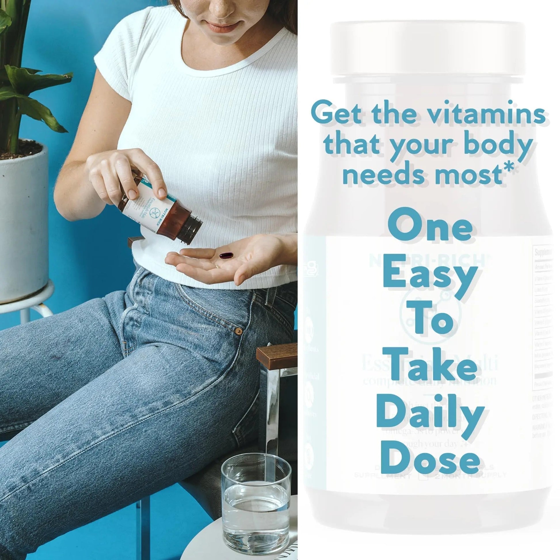 Nutri-Rich Essentials Multi | Multivitamin Supplement with Fish Oil Omega-3 for Men and Women, Supports Energy, Immune Health Nutri-Rich