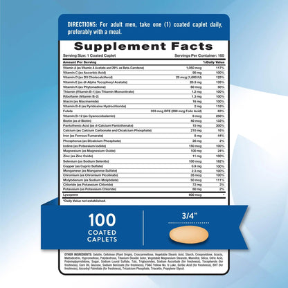 Nature's Truth Multivitamin for Men | with Iron, Vitamins A, C, D & E | 100 Caplets | Non-GMO & Gluten Free for Adults Nature's Truth