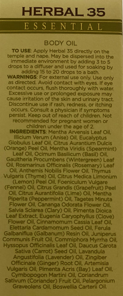 L'eudine Herbal 35 Essential Oil, Soothing and Calming Eucalyptus Essential Oil, Powerful Blend L'eudineBuy Supplements Australia