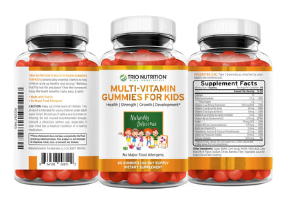 TRIO NUTRITION Premium Kids Multivitamin Gummies with Vitamin C & Zinc for Immune & Energy Support | TRIO NUTRITION