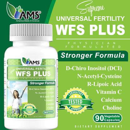 America Medic & Science WFS Plus Fertility Supplements for Women (90 Capsules) Supports Ovulatory Health | Natural Preconception Vitamins, Reproductive Aid, with D-Chiro Inositol, DHA |15-Day Supply. America Medic & ScienceBuy Supplements Australia