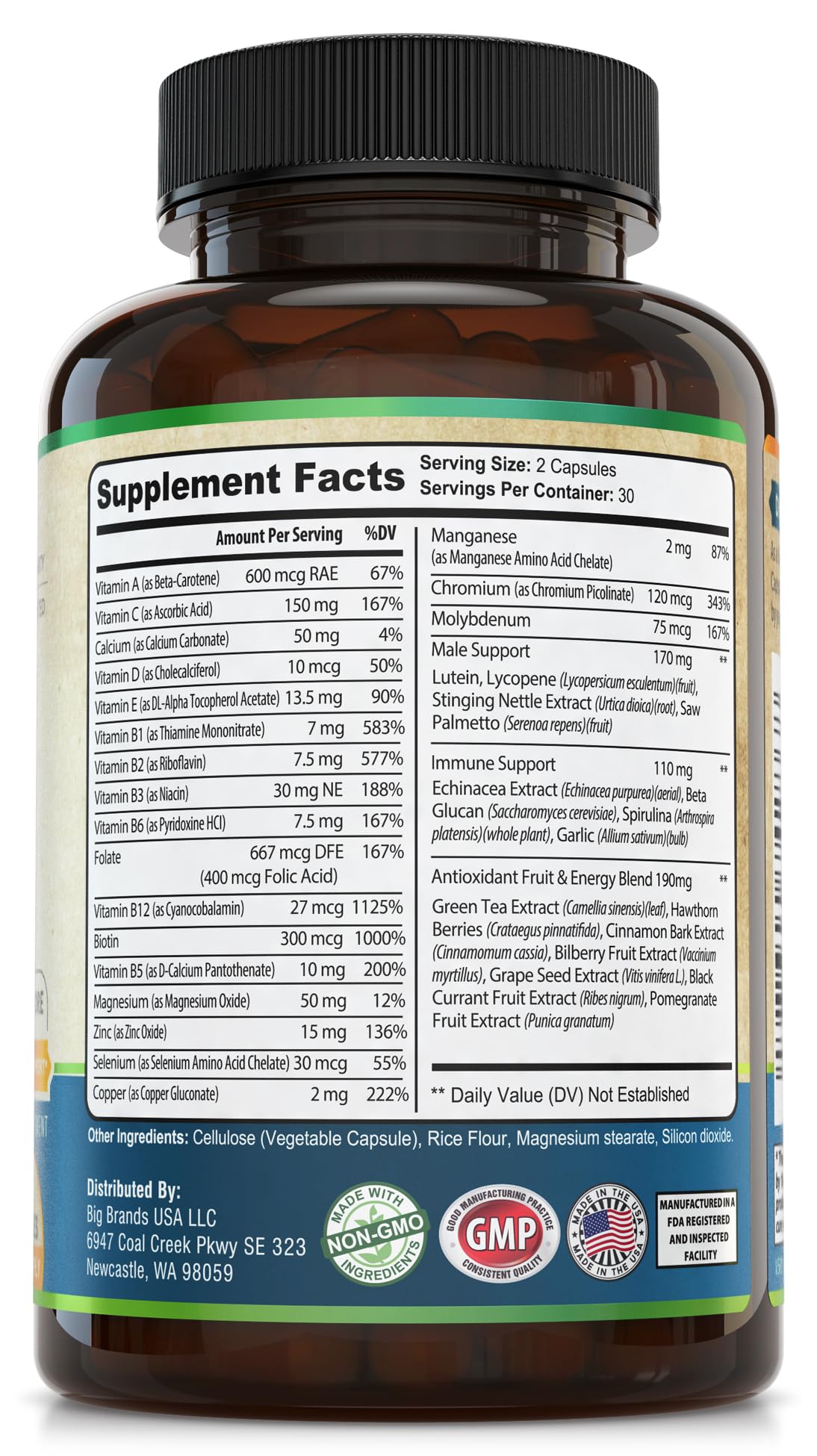 Whole World Wellness Mens Daily Multivitamin Multimineral Supplement for Energy, Focus, Stamina & Performance. Made for Men with 30+ Nutrients, Fruit & Energy Blend. Mens Vitamins, Made in The USA. WHOLE WORLD WELLNESSBuy Supplements Australia