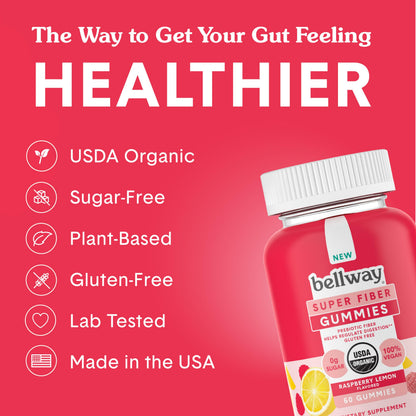 Bellway Super Fiber Gummies for Adults (5 Pack) - Sugar Free Organic Fiber Supplement BellwayBuy Supplements Australia