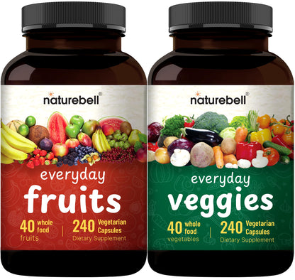 Fruit and Veggies Supplement – 480 Total Vegetarian Capsules | Balance of Natural 40 Whole Fruits & Veggies Blend | Fresh Superfood Formula with Vitamins and Minerals – Non-GMO NatureBellBuy Supplements Australia