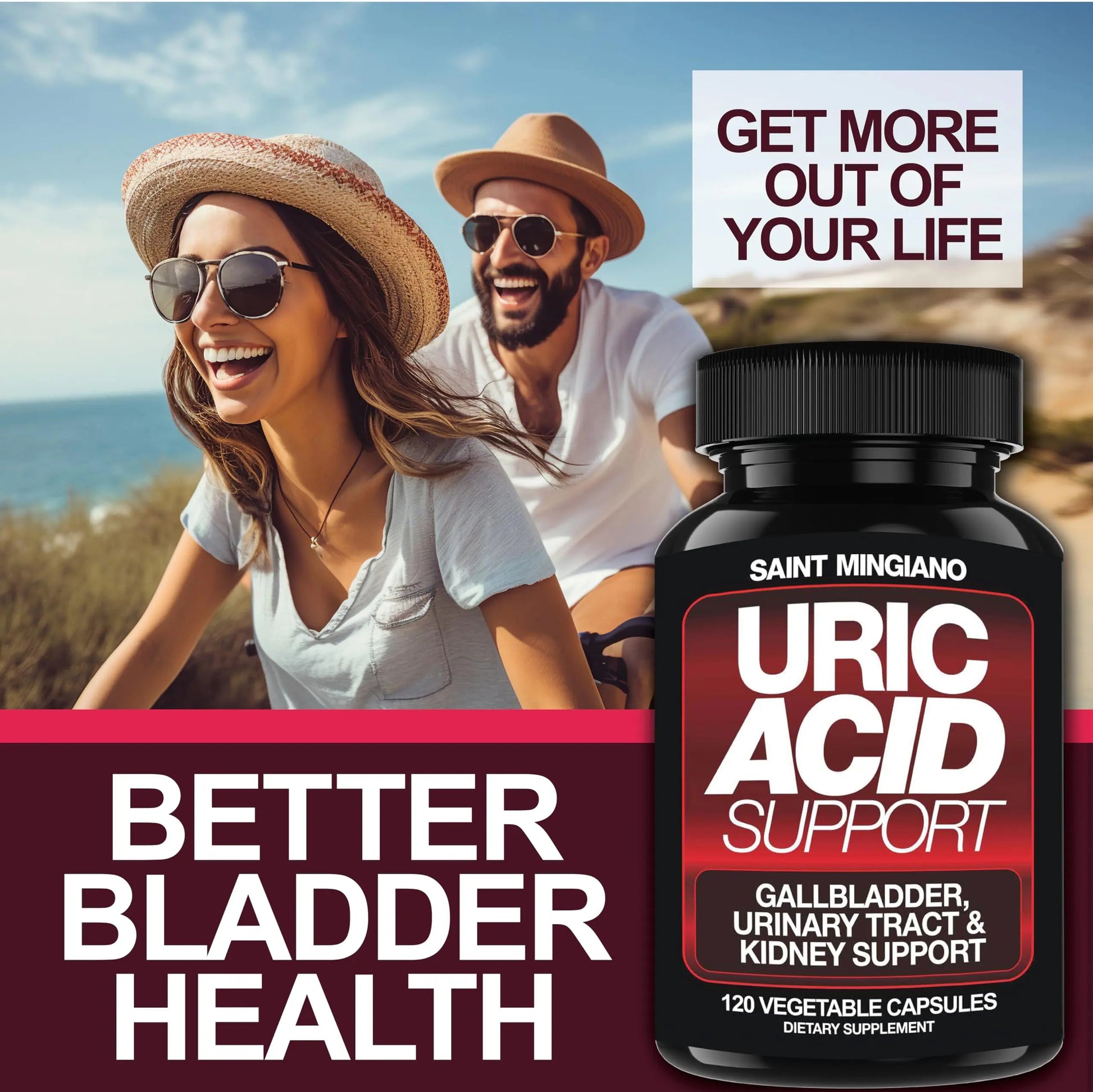 Saint Mingiano Uric Acid Flush for Gout Support -120 Capsules - Supports Kidney Cleanse Detox & Repair, Gallbladder & Urinary Tract Issues - Essential for Detox & Joint Support - Cranberry Extract Saint MingianoBuy Supplements Australia