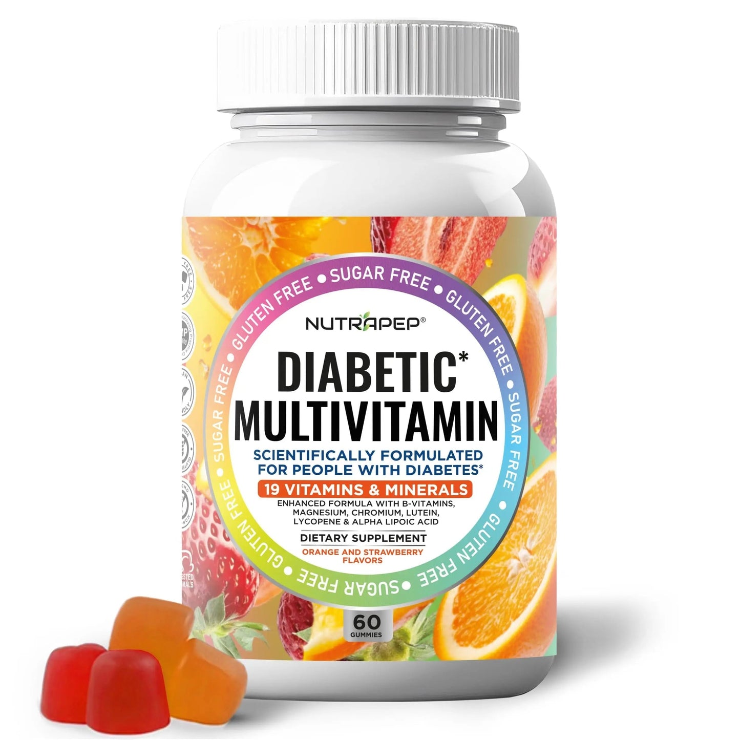 NutraPep Premium Multivitamin Chewable Gummies for Women & Men - Sugar-Free & Gluten Free Supplement Vitamins NutraPep
