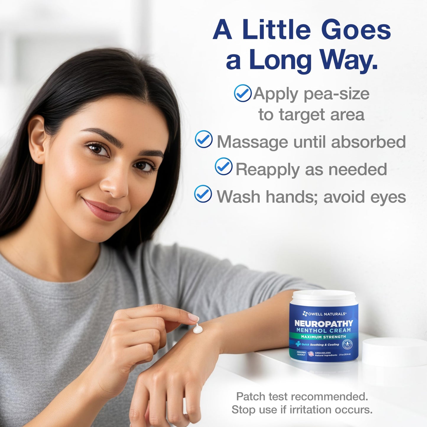 Owell Naturals Neuropathy Cream Extra Strength – Fast Absorbing Cooling for Leg, Feet & Hands – Advanced Soothing Formula with Aloe Vera, Arnica, MSM & Vitamin B6 – Made in USA, 2 fl oz Owell NaturalsBuy Supplements Australia