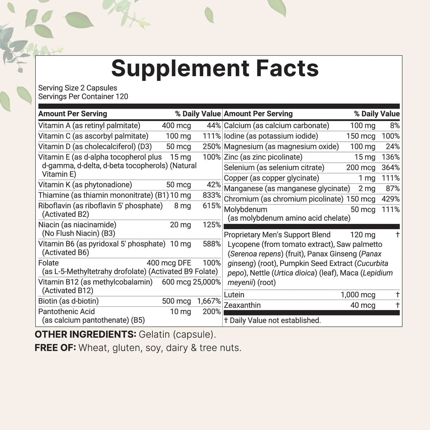 Pure Methylated Multivitamin for Men, 240 Capsules | 30 Key Nutrients with Vitamin C, D, E, B Complex + Methylfolate Micro IngredientsBuy Supplements Australia